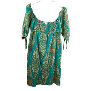 Diane Von Furstenberg Floral Dress 4 Green Gold Spring Summer Romantic Pretty‎